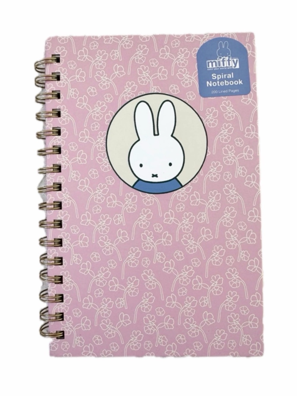 NWT Miffy Pink Floral Spiral Notebook